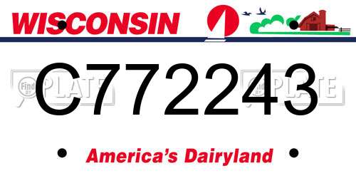 C772243 Wisconsin License Plate