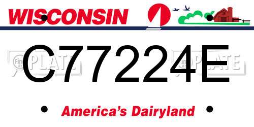 C77224E Wisconsin License Plate