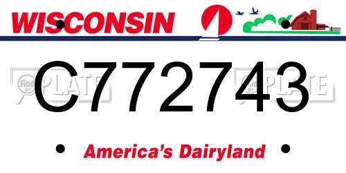 C772743 Wisconsin License Plate