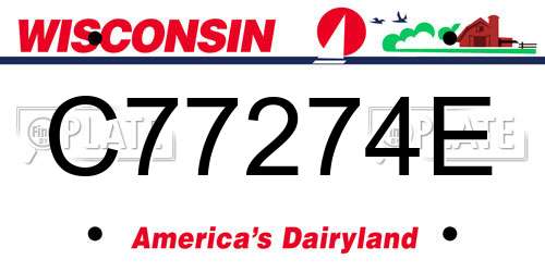 C77274E Wisconsin License Plate