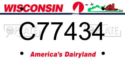 C77434 Wisconsin License Plate
