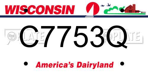 C7753Q Wisconsin License Plate