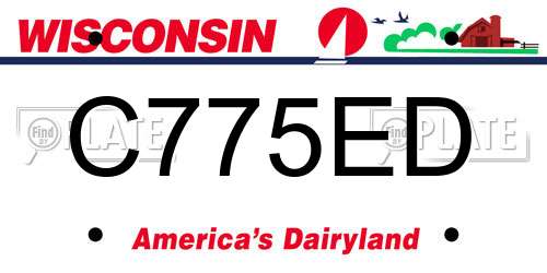 C775ED Wisconsin License Plate