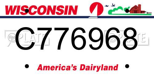 C776968 Wisconsin License Plate