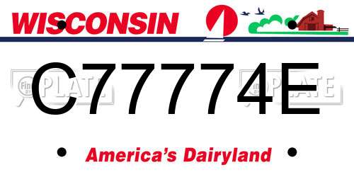C77774E Wisconsin License Plate