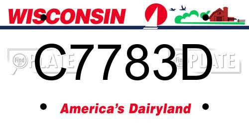 C7783D Wisconsin License Plate