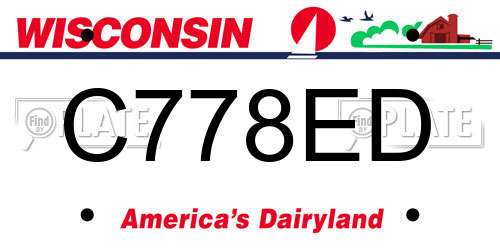 C778ED Wisconsin License Plate