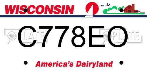 C778EO Wisconsin License Plate