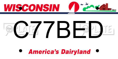 C77BED Wisconsin License Plate