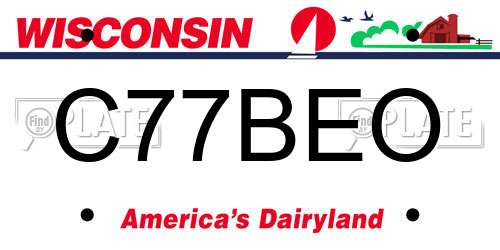 C77BEO Wisconsin License Plate