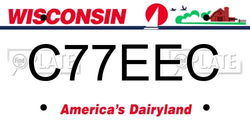C77EEC Wisconsin License Plate
