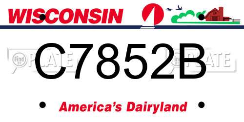 C7852B Wisconsin License Plate
