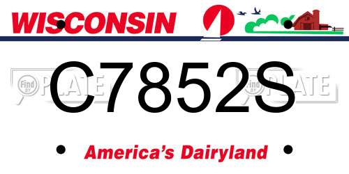 C7852S Wisconsin License Plate