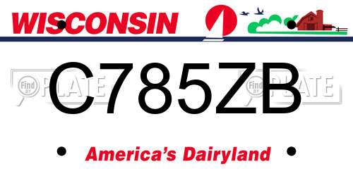 C785ZB Wisconsin License Plate