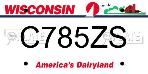 C785ZS Wisconsin License Plate