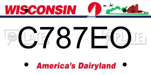 C787EO Wisconsin License Plate
