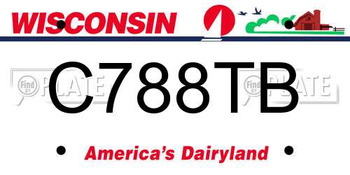 C788TB Wisconsin License Plate