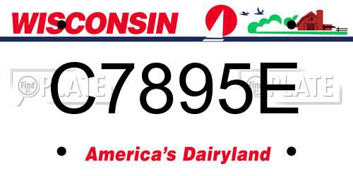 C7895E Wisconsin License Plate