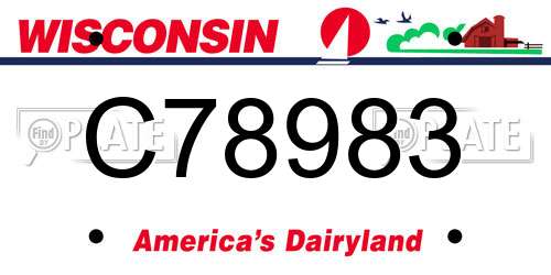 C78983 Wisconsin License Plate