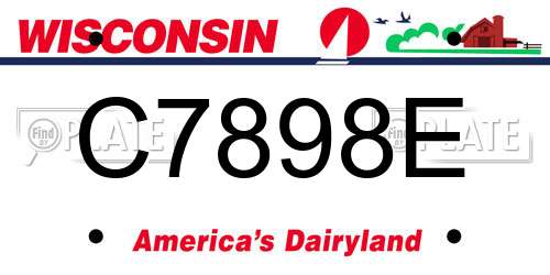 C7898E Wisconsin License Plate