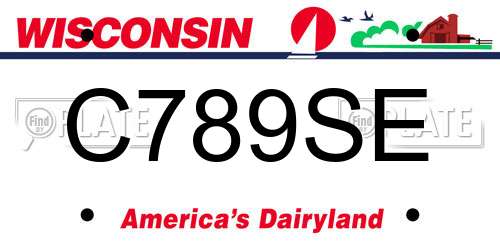 C789SE Wisconsin License Plate