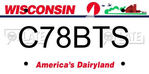 C78BTS Wisconsin License Plate