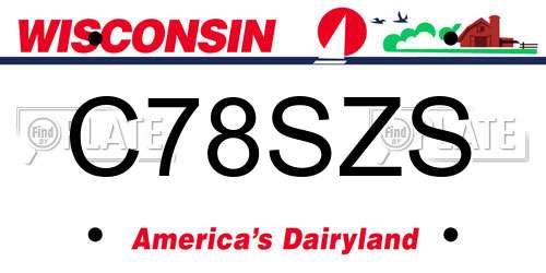 C78SZS Wisconsin License Plate