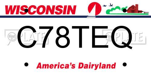 C78TEQ Wisconsin License Plate