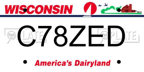 C78ZED Wisconsin License Plate