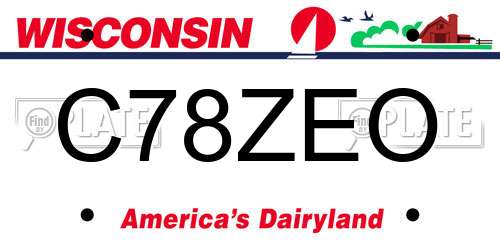 C78ZEO Wisconsin License Plate