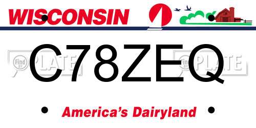 C78ZEQ Wisconsin License Plate