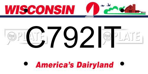 C792IT Wisconsin License Plate