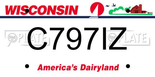 C797IZ Wisconsin License Plate