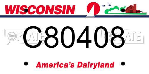 C80408 Wisconsin License Plate