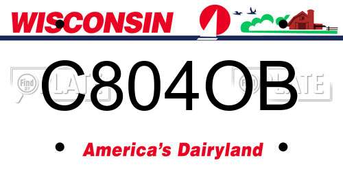 C804OB Wisconsin License Plate