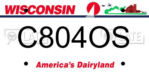 C804OS Wisconsin License Plate