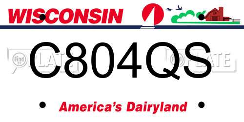 C804QS Wisconsin License Plate
