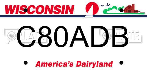 C80ADB Wisconsin License Plate