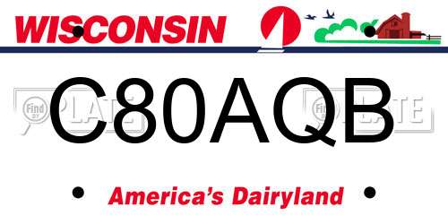 C80AQB Wisconsin License Plate