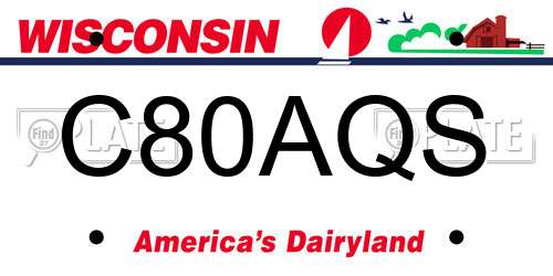 C80AQS Wisconsin License Plate