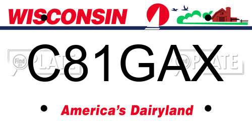 C81GAX Wisconsin License Plate