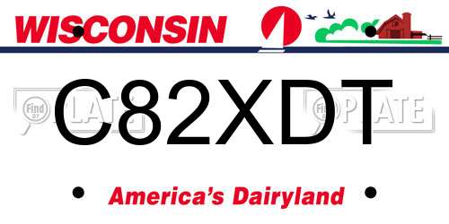 C82XDT Wisconsin License Plate