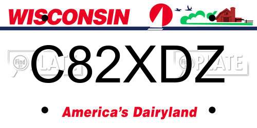 C82XDZ Wisconsin License Plate