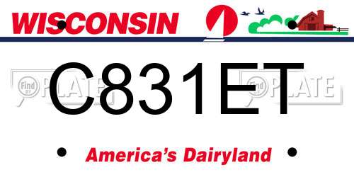 C831ET Wisconsin License Plate