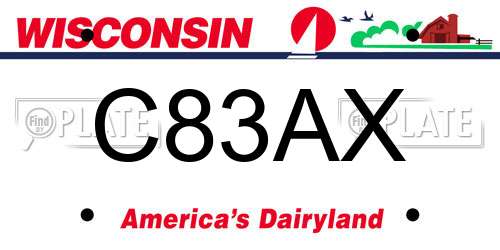 C83AX Wisconsin License Plate