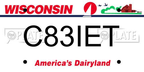 C83IET Wisconsin License Plate