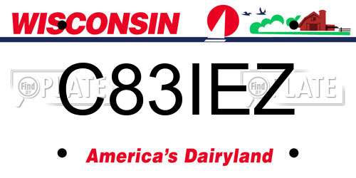 C83IEZ Wisconsin License Plate