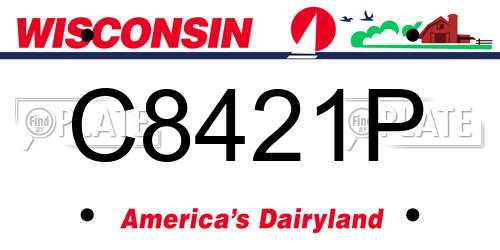 C8421P Wisconsin License Plate