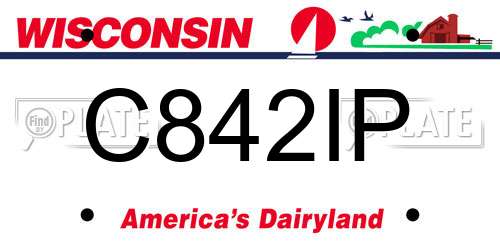 C842IP Wisconsin License Plate