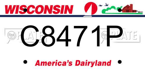 C8471P Wisconsin License Plate